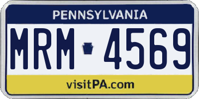 PA license plate MRM4569