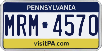 PA license plate MRM4570