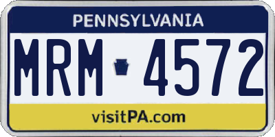 PA license plate MRM4572