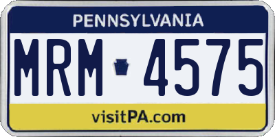 PA license plate MRM4575