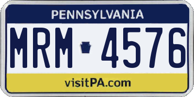 PA license plate MRM4576