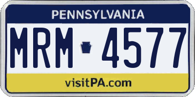 PA license plate MRM4577