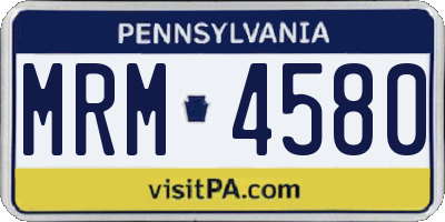 PA license plate MRM4580