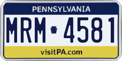 PA license plate MRM4581