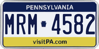 PA license plate MRM4582