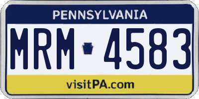 PA license plate MRM4583