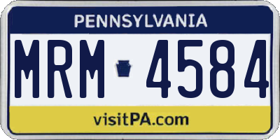 PA license plate MRM4584