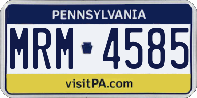 PA license plate MRM4585