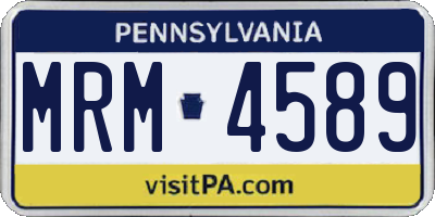 PA license plate MRM4589
