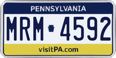 PA license plate MRM4592