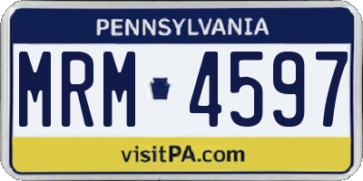PA license plate MRM4597