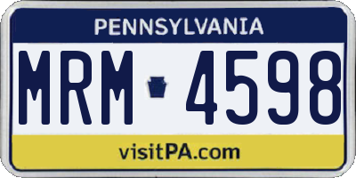 PA license plate MRM4598