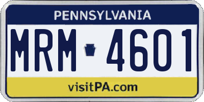 PA license plate MRM4601