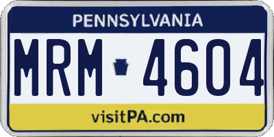 PA license plate MRM4604