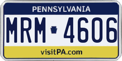 PA license plate MRM4606