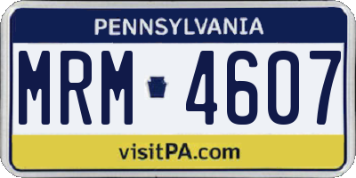 PA license plate MRM4607