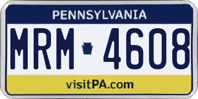 PA license plate MRM4608