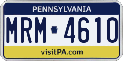 PA license plate MRM4610
