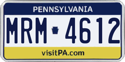 PA license plate MRM4612