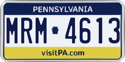 PA license plate MRM4613