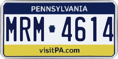PA license plate MRM4614