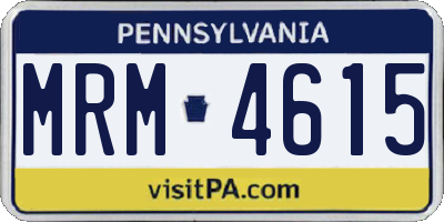 PA license plate MRM4615