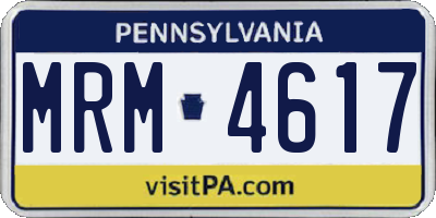 PA license plate MRM4617