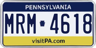 PA license plate MRM4618