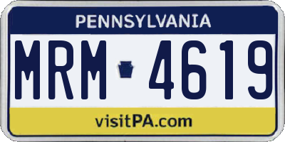 PA license plate MRM4619