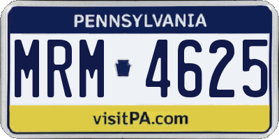PA license plate MRM4625