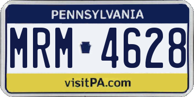 PA license plate MRM4628