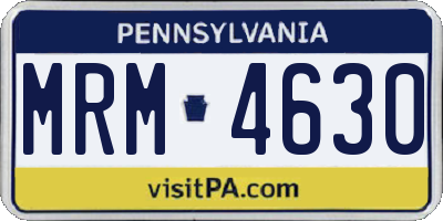PA license plate MRM4630