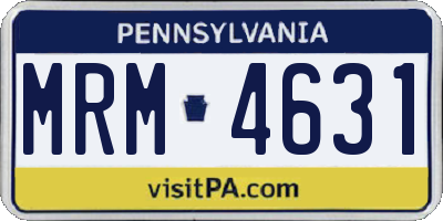 PA license plate MRM4631