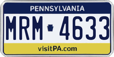 PA license plate MRM4633