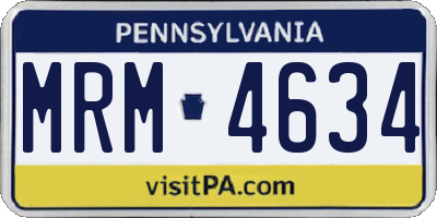 PA license plate MRM4634