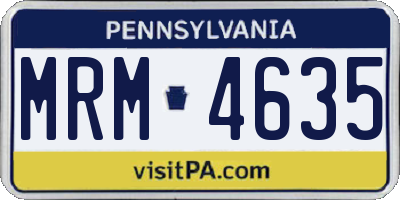 PA license plate MRM4635