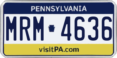 PA license plate MRM4636