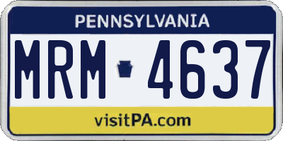 PA license plate MRM4637