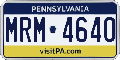 PA license plate MRM4640