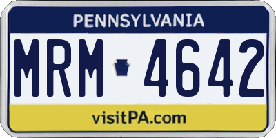 PA license plate MRM4642