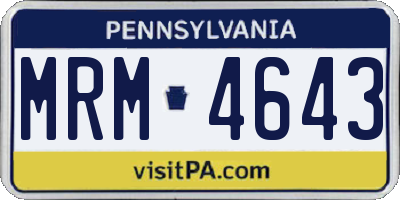PA license plate MRM4643