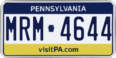 PA license plate MRM4644