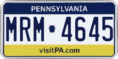 PA license plate MRM4645