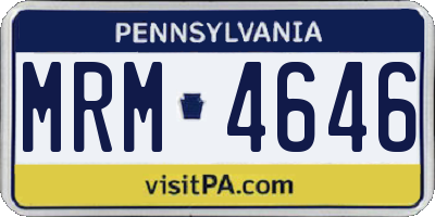 PA license plate MRM4646