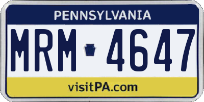 PA license plate MRM4647