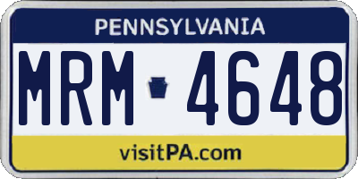 PA license plate MRM4648
