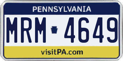 PA license plate MRM4649