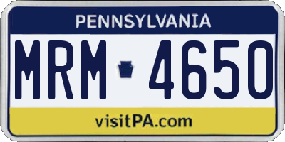 PA license plate MRM4650