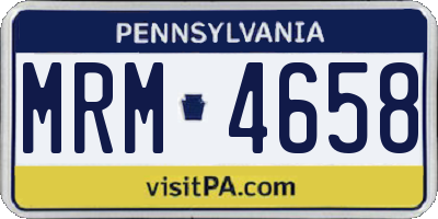 PA license plate MRM4658