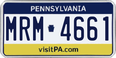 PA license plate MRM4661